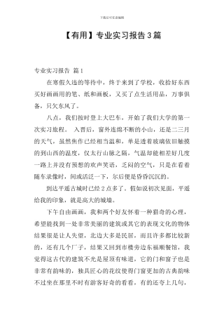 【实用】专业实习报告3篇