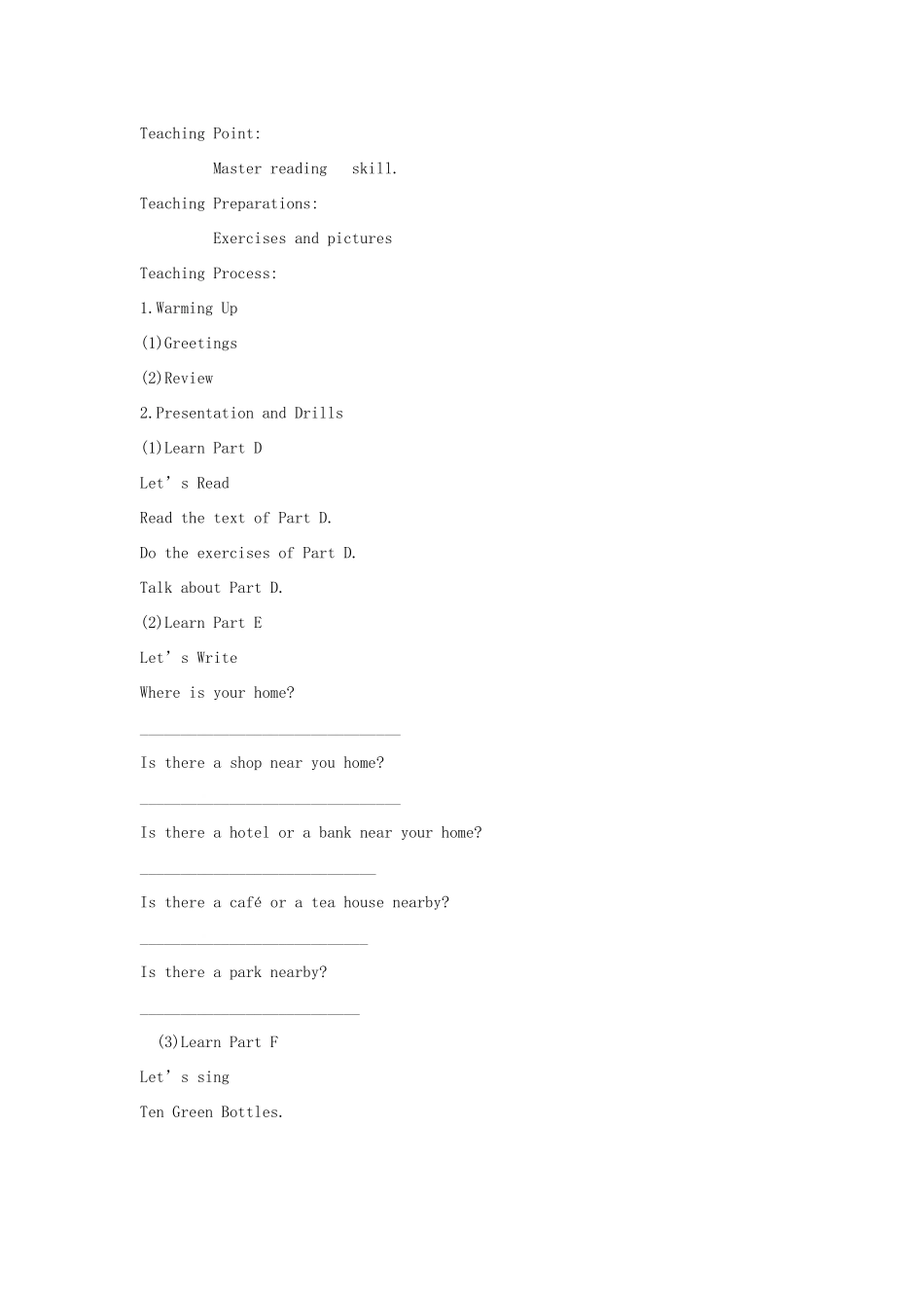 春五年级英语下册 Assessment Ⅱ（全英文）教案 湘少版-湘少版小学五年级下册英语教案_第3页