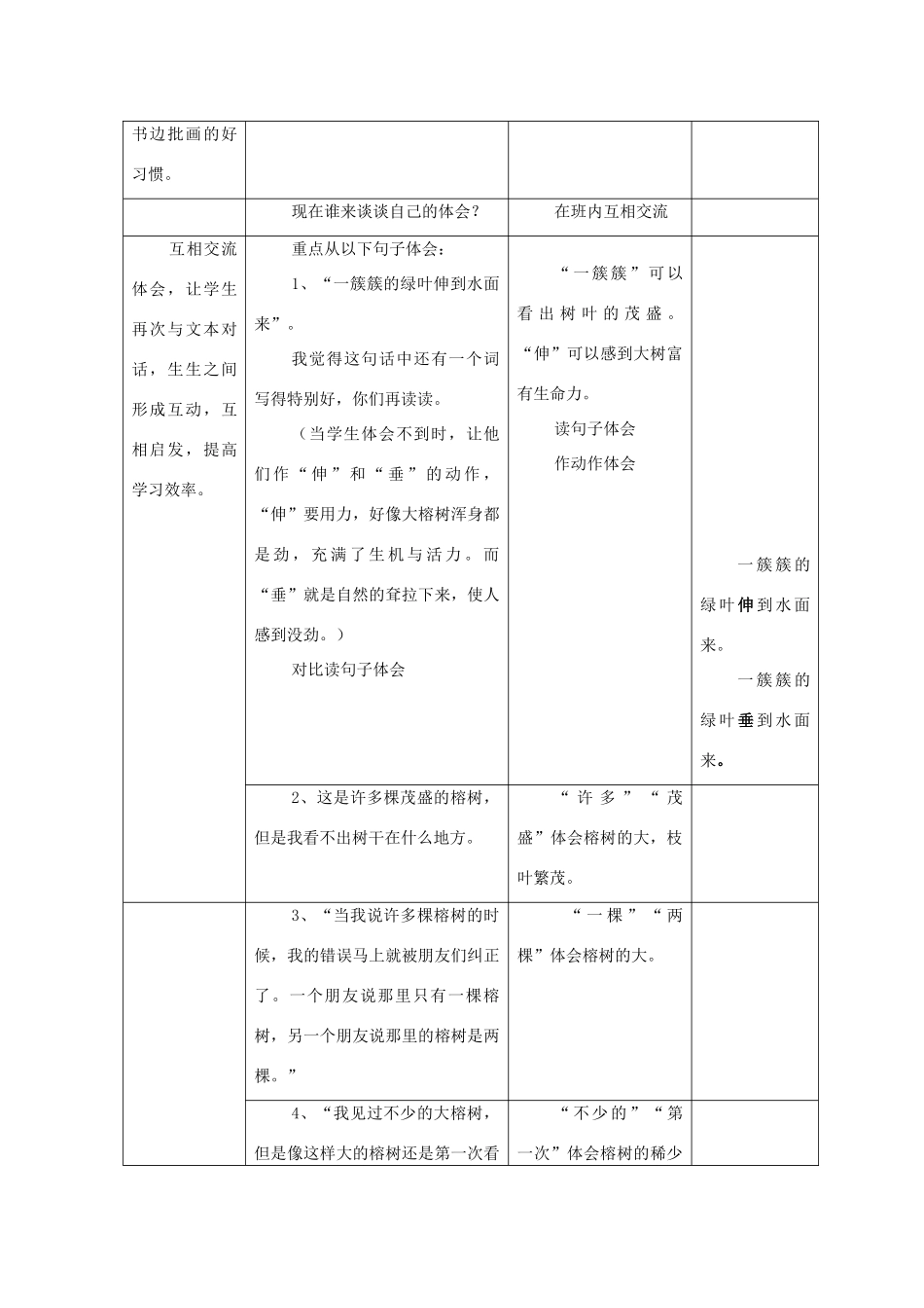 春三年级语文下册《鸟的天堂》教学设计 鲁教版-鲁教版小学三年级下册语文教案_第3页