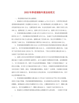 20XX年养老保险年度总结范文 