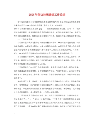 20XX年信访挂职锻炼工作总结 