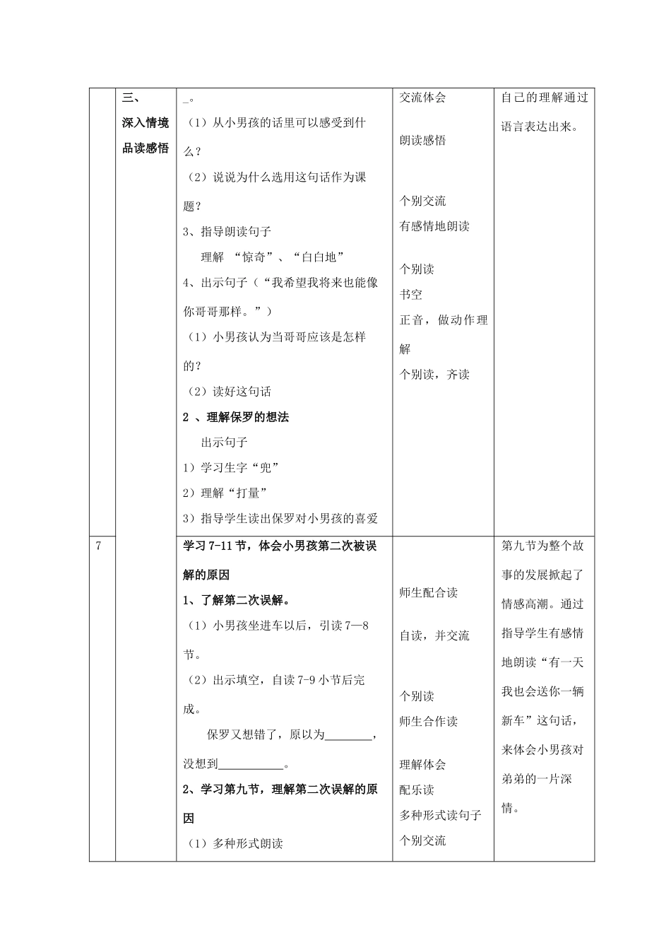 春三年级语文下册《我也会送你一车新车》教案 沪教版-沪教版小学三年级下册语文教案_第3页