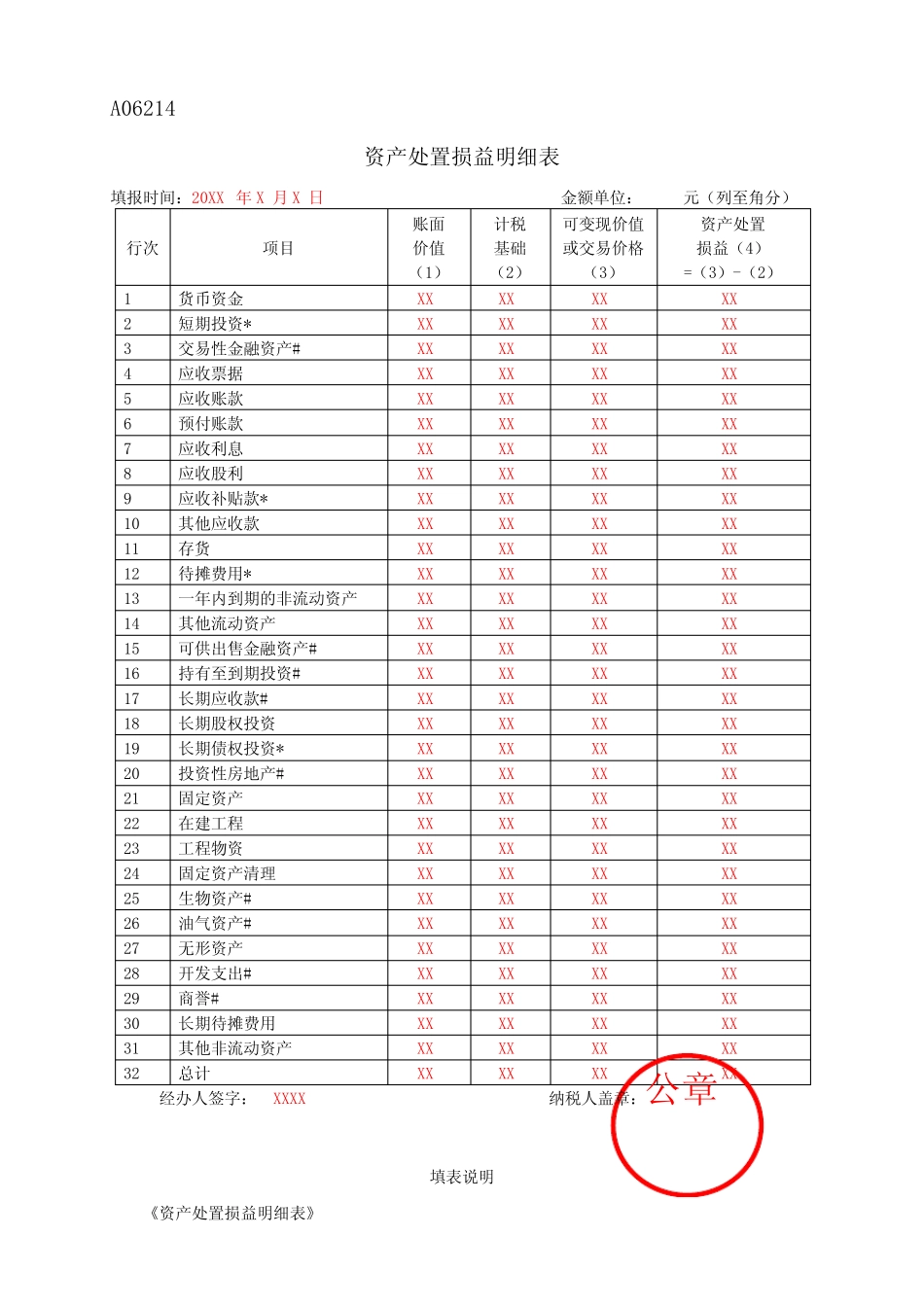 《中华人民共和国企业清算所得税申报表》(填写样例) _第3页