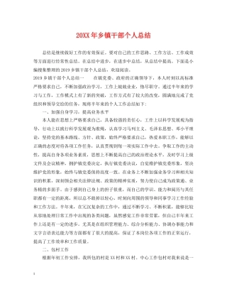 20XX年乡镇干部个人总结 