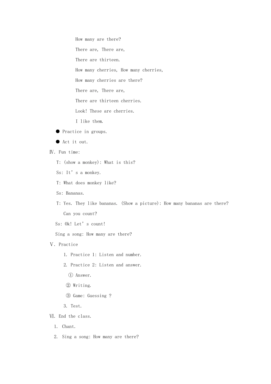 春三年级英语下册 Unit 8《Counting》教案1 广东版开心-广东版小学三年级下册英语教案_第3页
