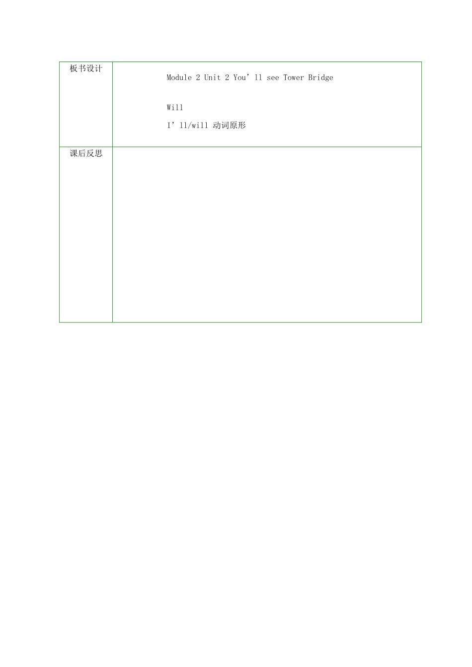 春三年级英语下册 Module 2 Unit 2《You’ll see Tower Bridge》教案1 外研版（一起）-外研版小学三年级下册英语教案_第3页