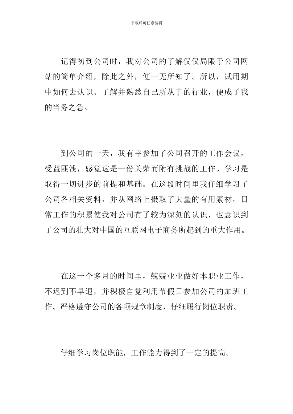 公司新员工个人试用期工作总结格式_第2页