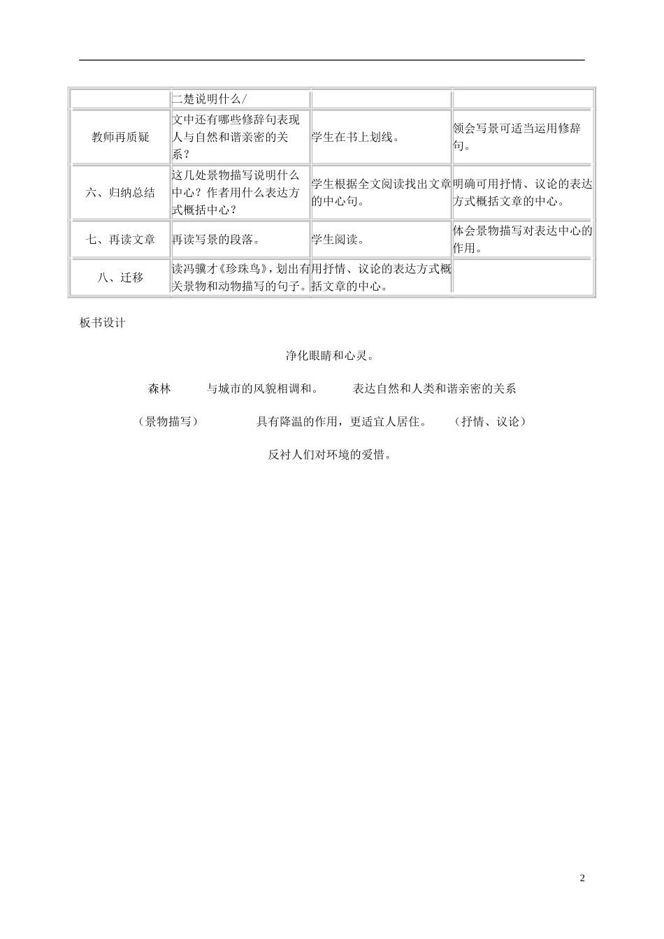 六年级语文下册 维也纳森林的故事 2教案 冀教版_第2页