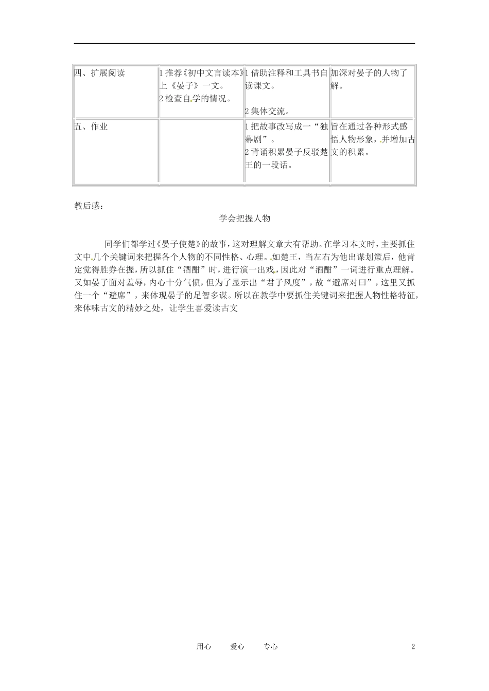六年级语文下册 第42课《橘逾淮为枳》教案 上海版（五四制）_第2页