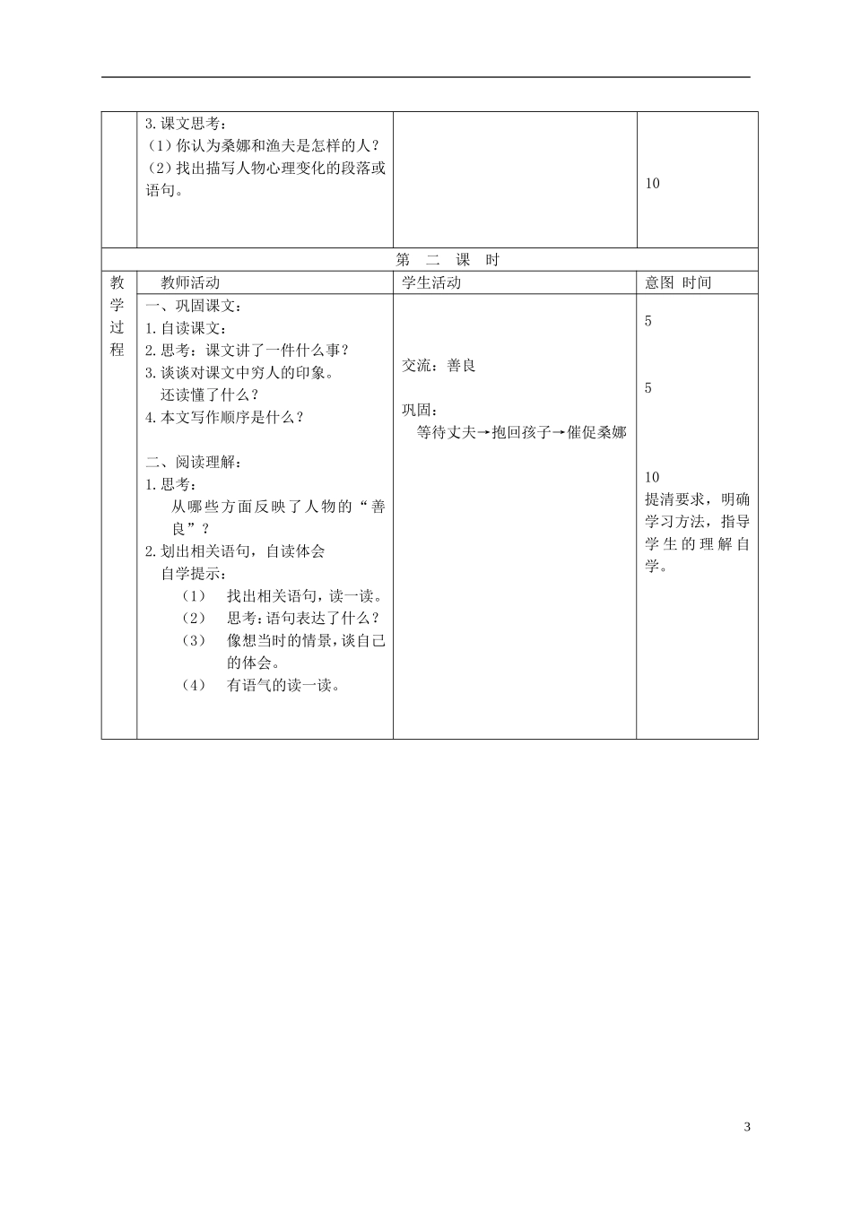 六年级语文下册 穷人 4教案 北京版_第3页