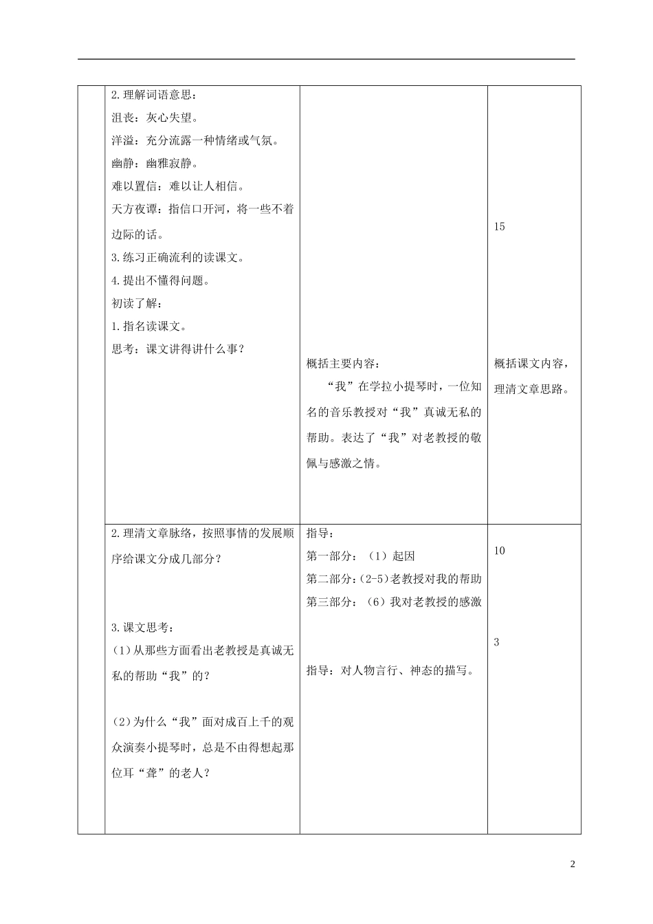 六年级语文下册 惟一的听众 4教案 北京版_第2页