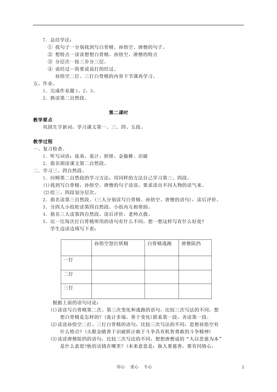 六年级语文下册 8.三打白骨精教案 苏教版_第2页