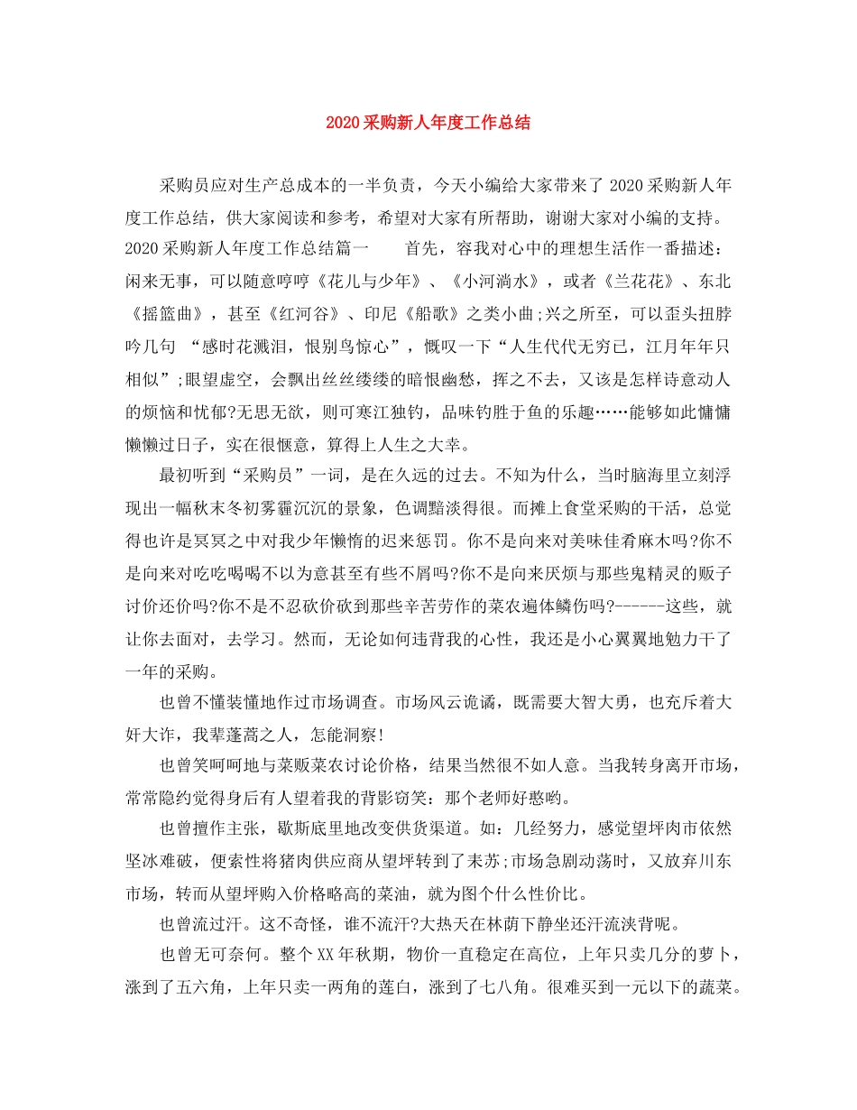 2020采购新人年度工作总结 _第1页