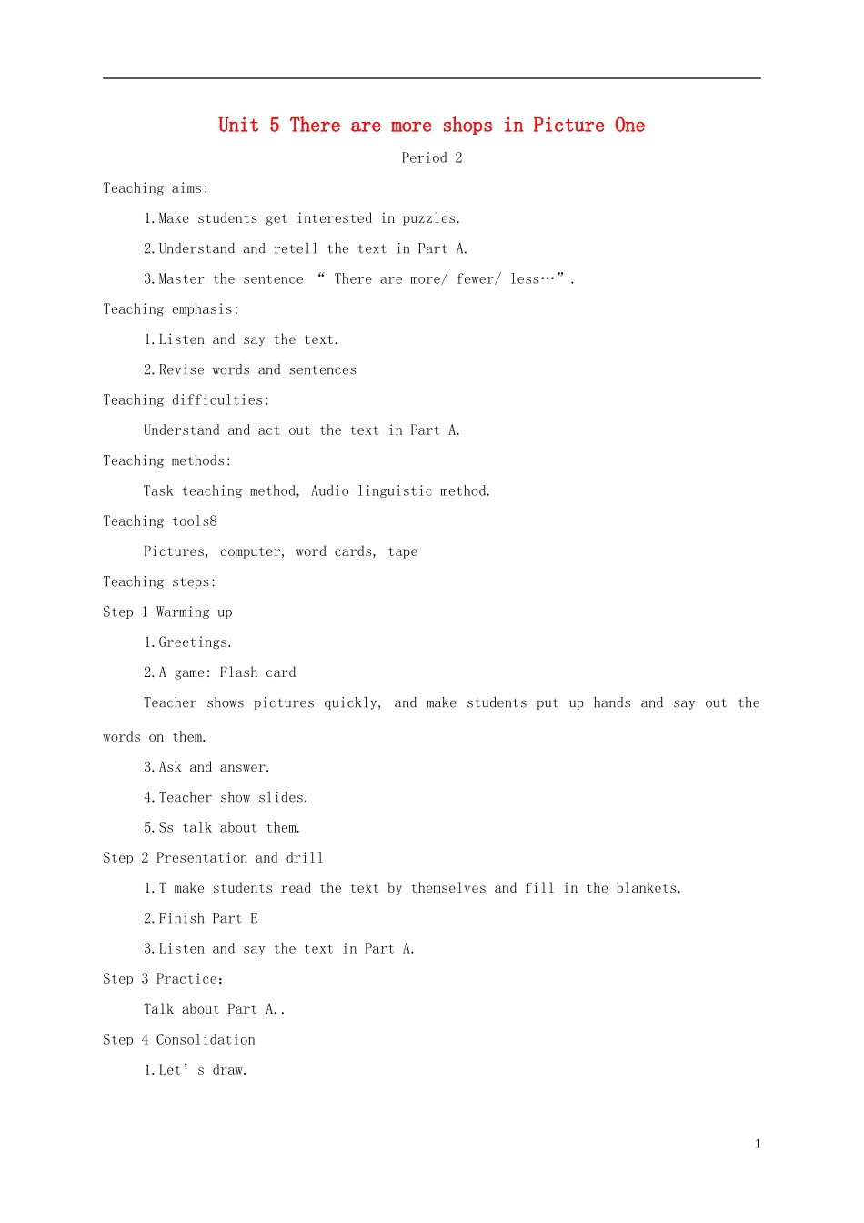 六年级英语下册 unit5 period2教案 湘少版_第1页