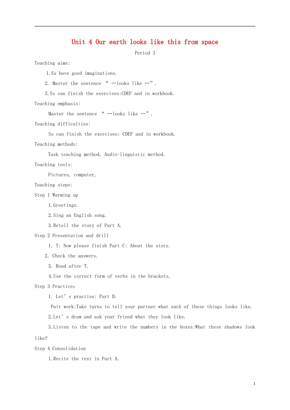 六年级英语下册 unit4 period3教案 湘少版_第1页