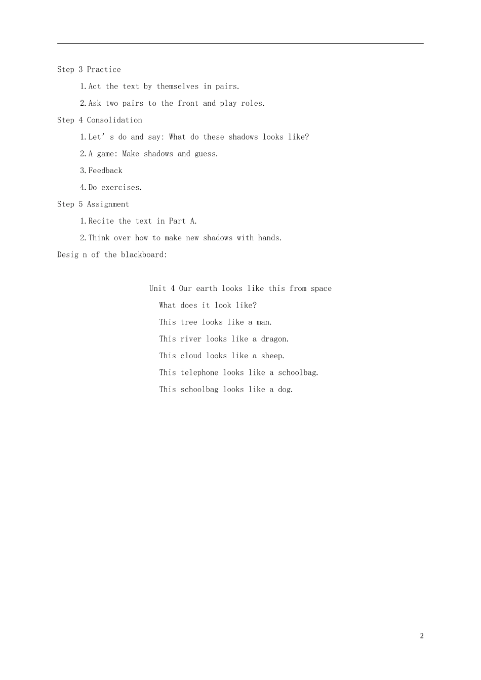 六年级英语下册 unit4 period2教案 湘少版_第2页