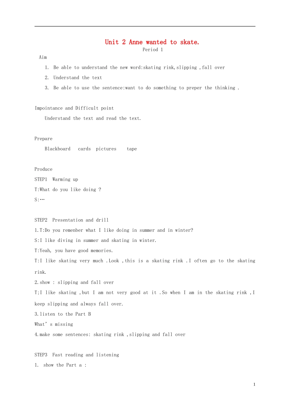 六年级英语下册 unit2教案 湘少版_第1页