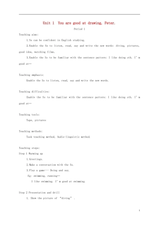 六年级英语下册 unit1 period1教案 湘少版
