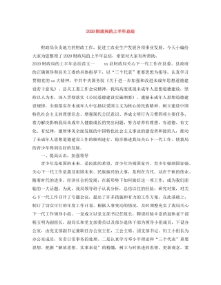 2020财政局的上半年总结 