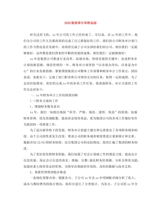 2020财务审计年终总结 