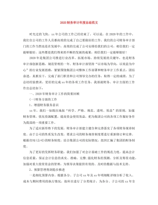 2020财务审计年度总结范文 