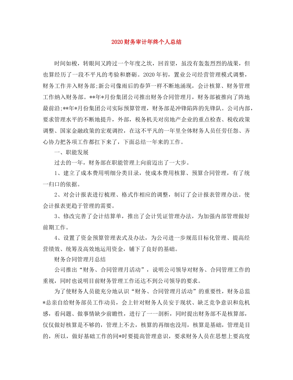 2020财务审计年终个人总结 _第1页