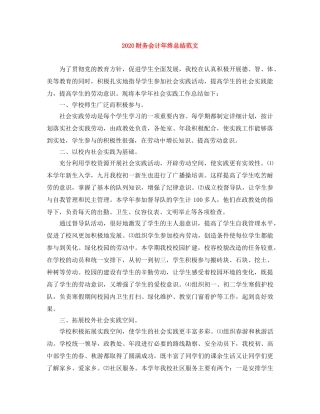 2020财务会计年终总结范文 