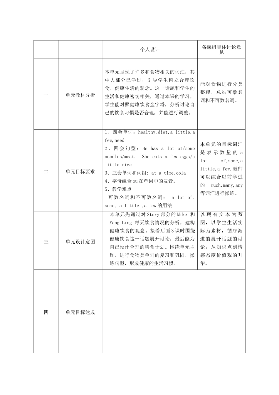 六年级英语下册 Unit 3《A healthy diet》教案1 （新版）牛津译林版-牛津版小学六年级下册英语教案_第2页