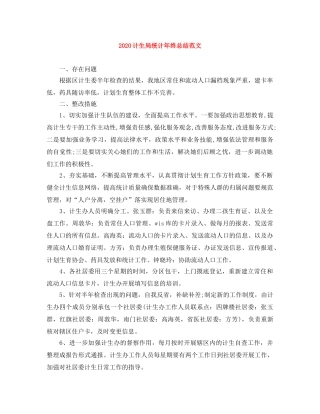 2020计生局统计年终总结范文 