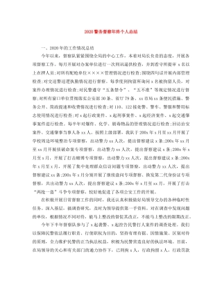 2020警务督察年终个人总结 