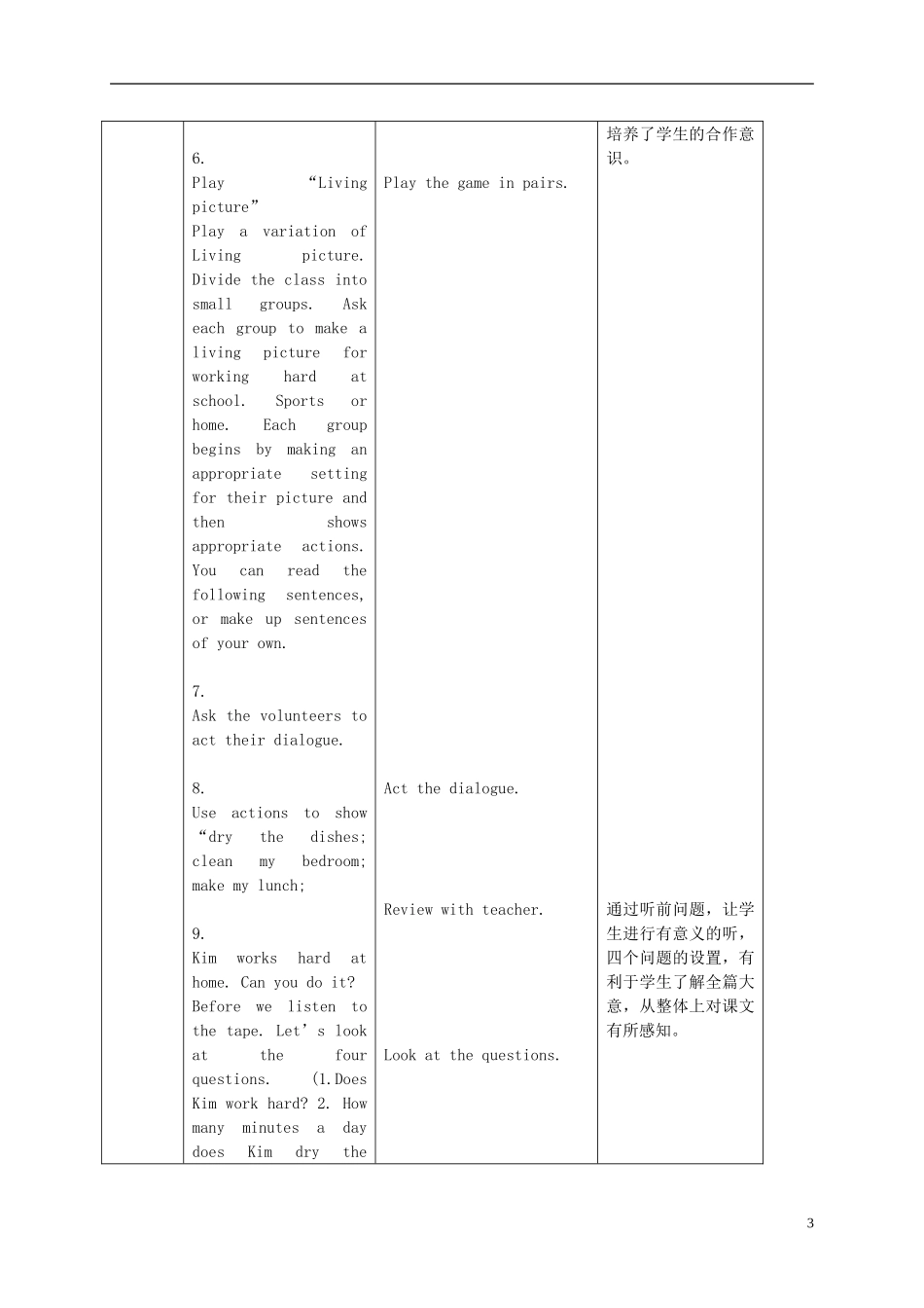 六年级英语下册 Unit 2 Lesson 14(5)教案 冀教版_第3页
