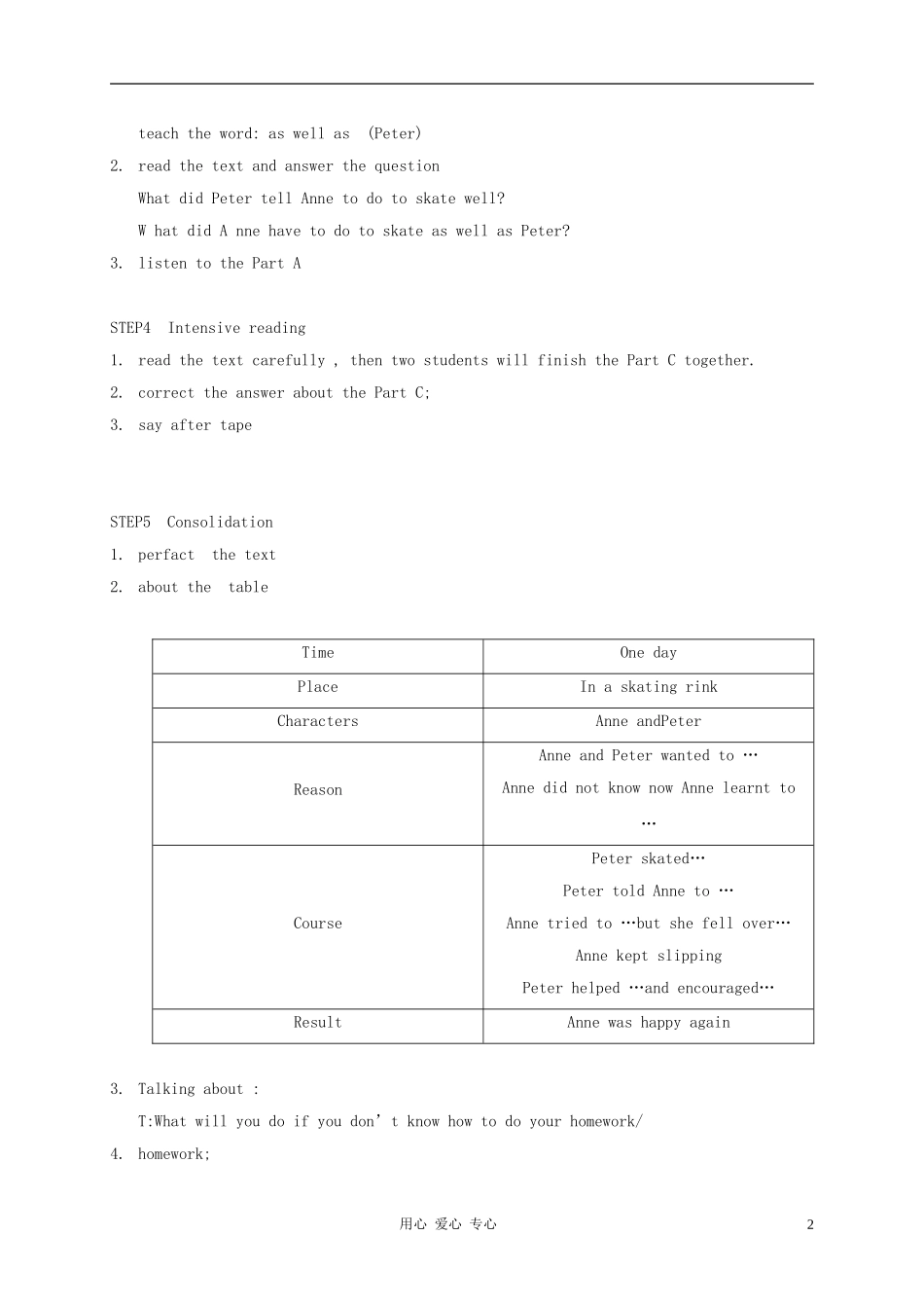 六年级英语下册 Unit 2 Anne wanted to skate教案 湘少版_第2页