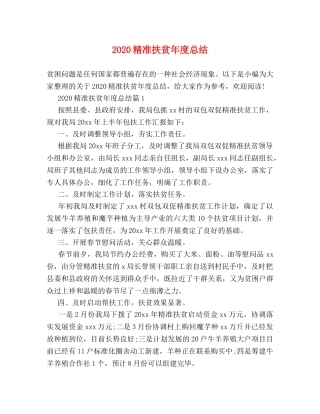 2020精准扶贫年度总结 