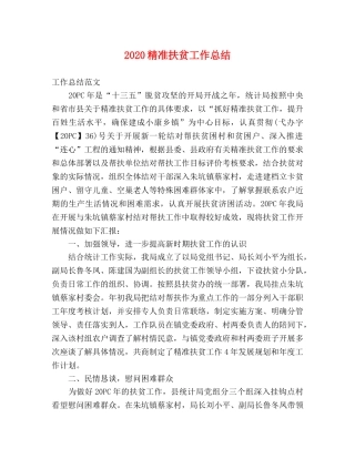2020精准扶贫工作总结 