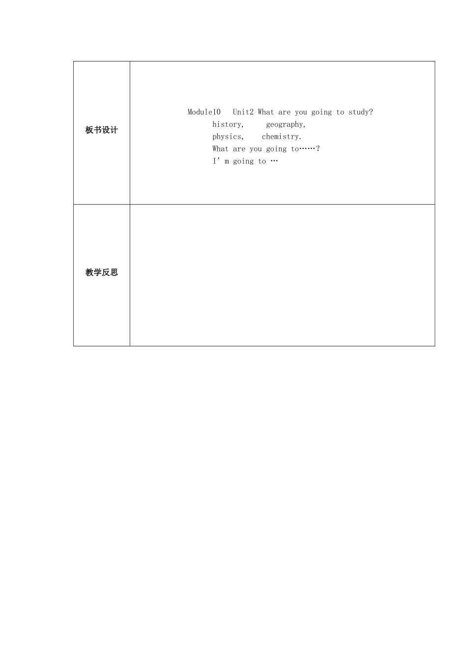 六年级英语下册 Module 10 Unit 2《What are you going to study》教案1 外研版（三起）-外研版小学六年级下册英语教案_第3页