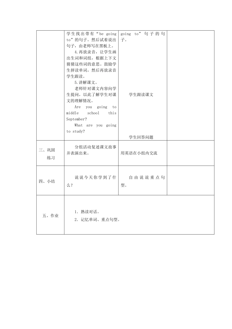 六年级英语下册 Module 10 Unit 1《We are going to speak Chinese》教案 外研版（三起）-外研版小学六年级下册英语教案_第3页