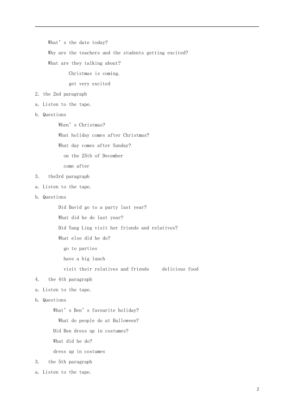 六年级英语上册 Unit6 第四课时教案 苏教牛津版_第2页