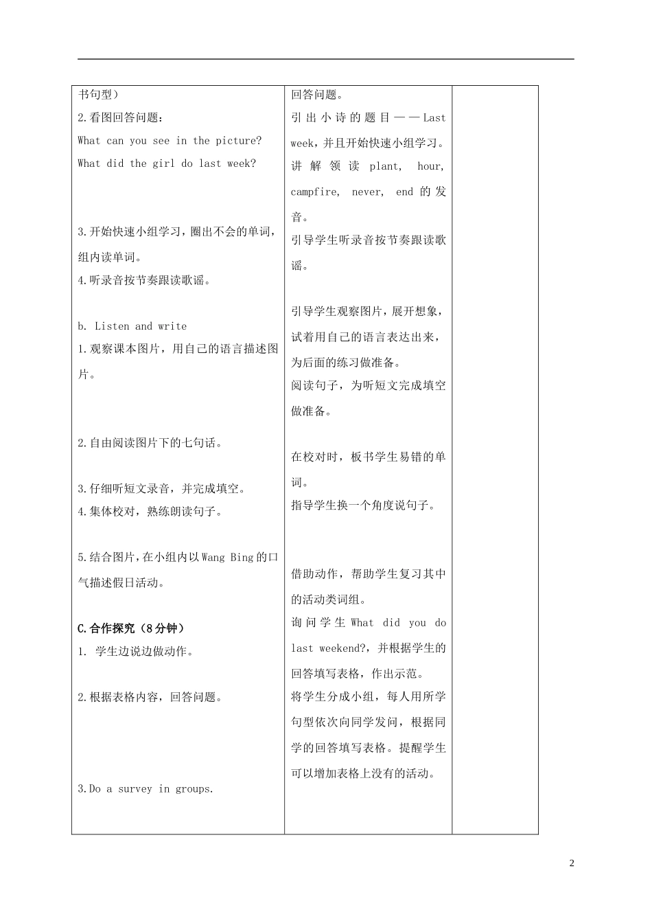 六年级英语上册 Unit5 period5教案 苏教牛津版_第2页