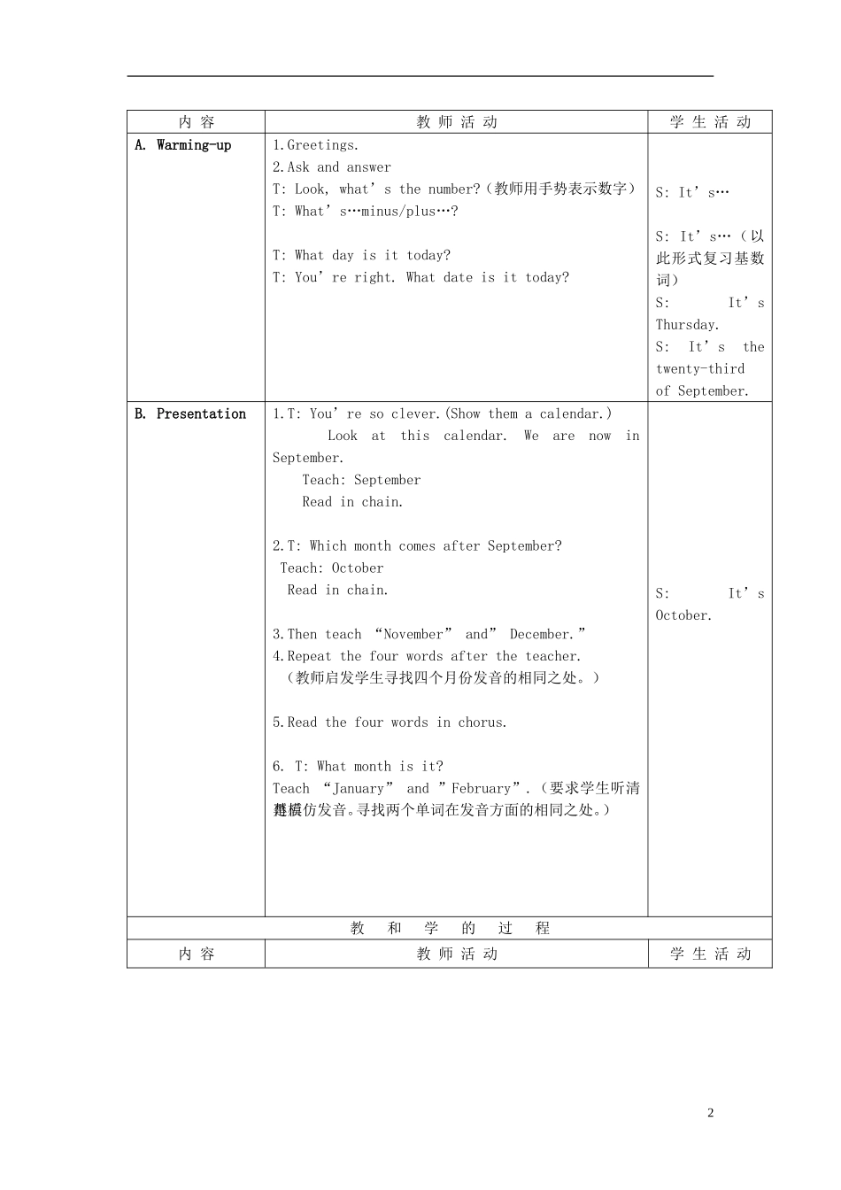 六年级英语上册 Unit3教案 苏教牛津版_第2页
