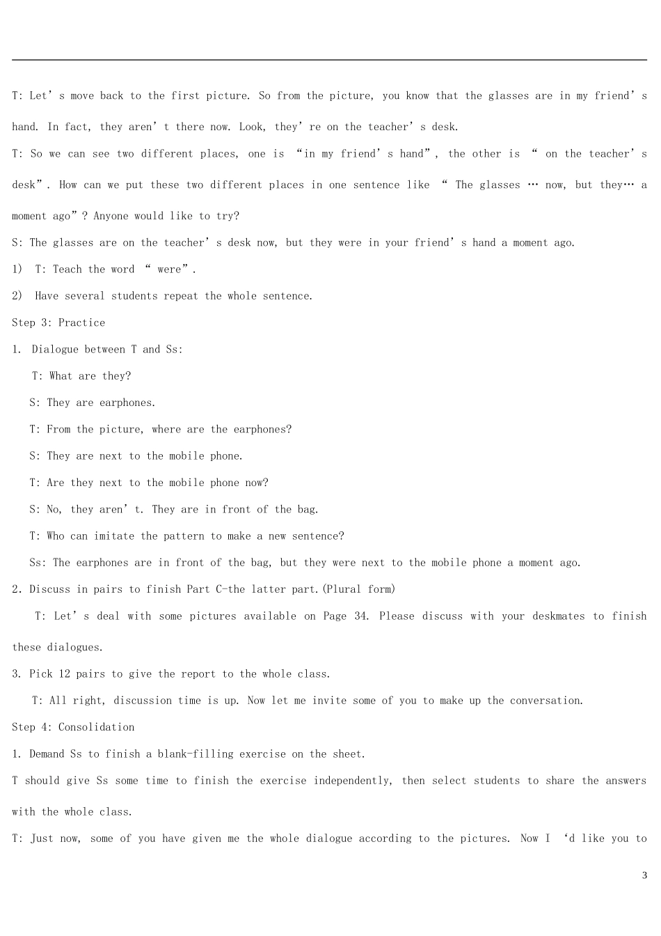 六年级英语上册 Unit3(第2课时)教案 苏教牛津版_第3页