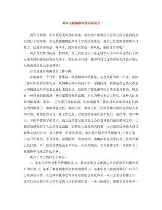2020电视编辑年度总结范文 