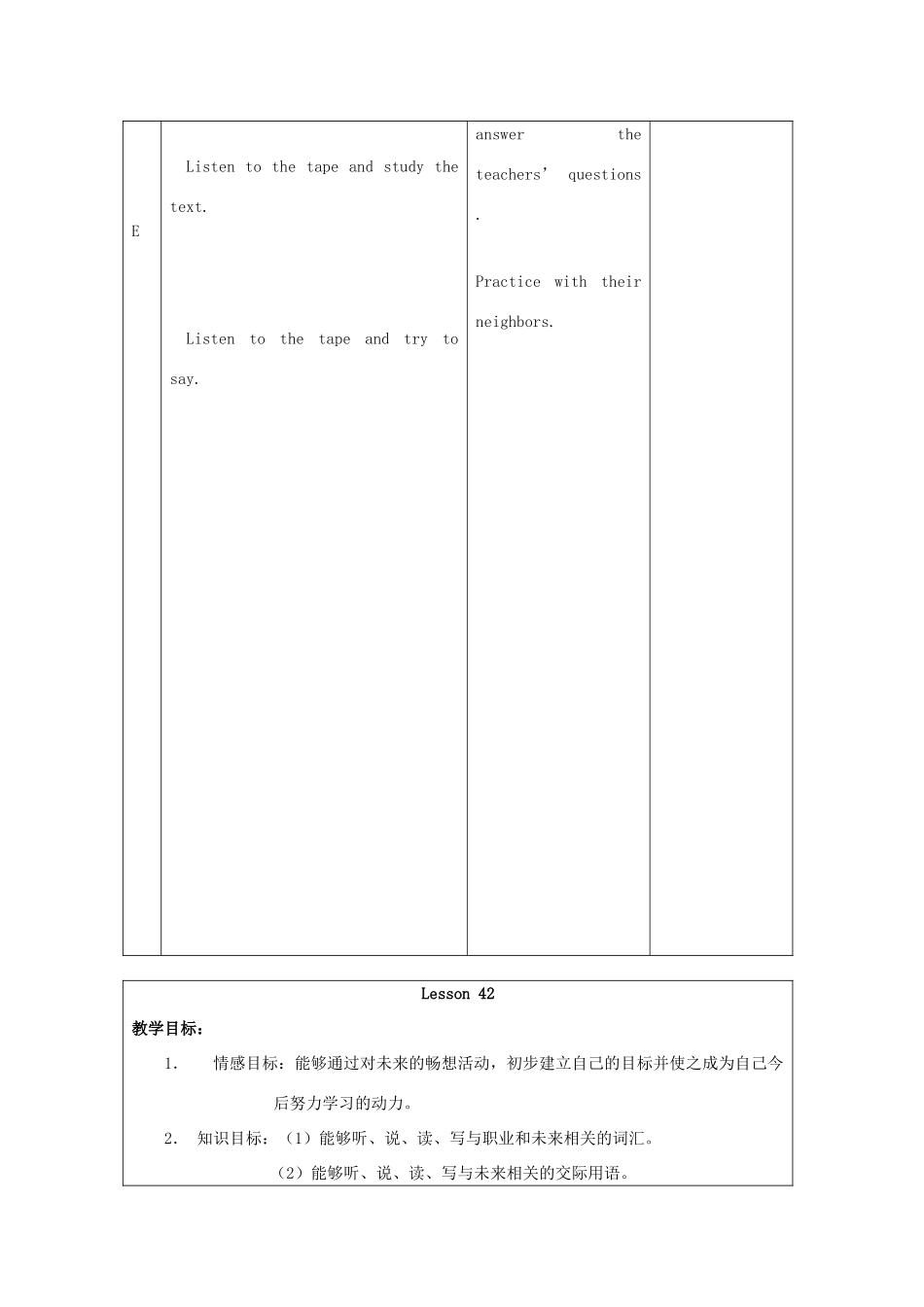 六年级英语上册 Unit 7 future（Lesson 41-42）教案 人教新起点-人教新起点小学六年级上册英语教案_第2页
