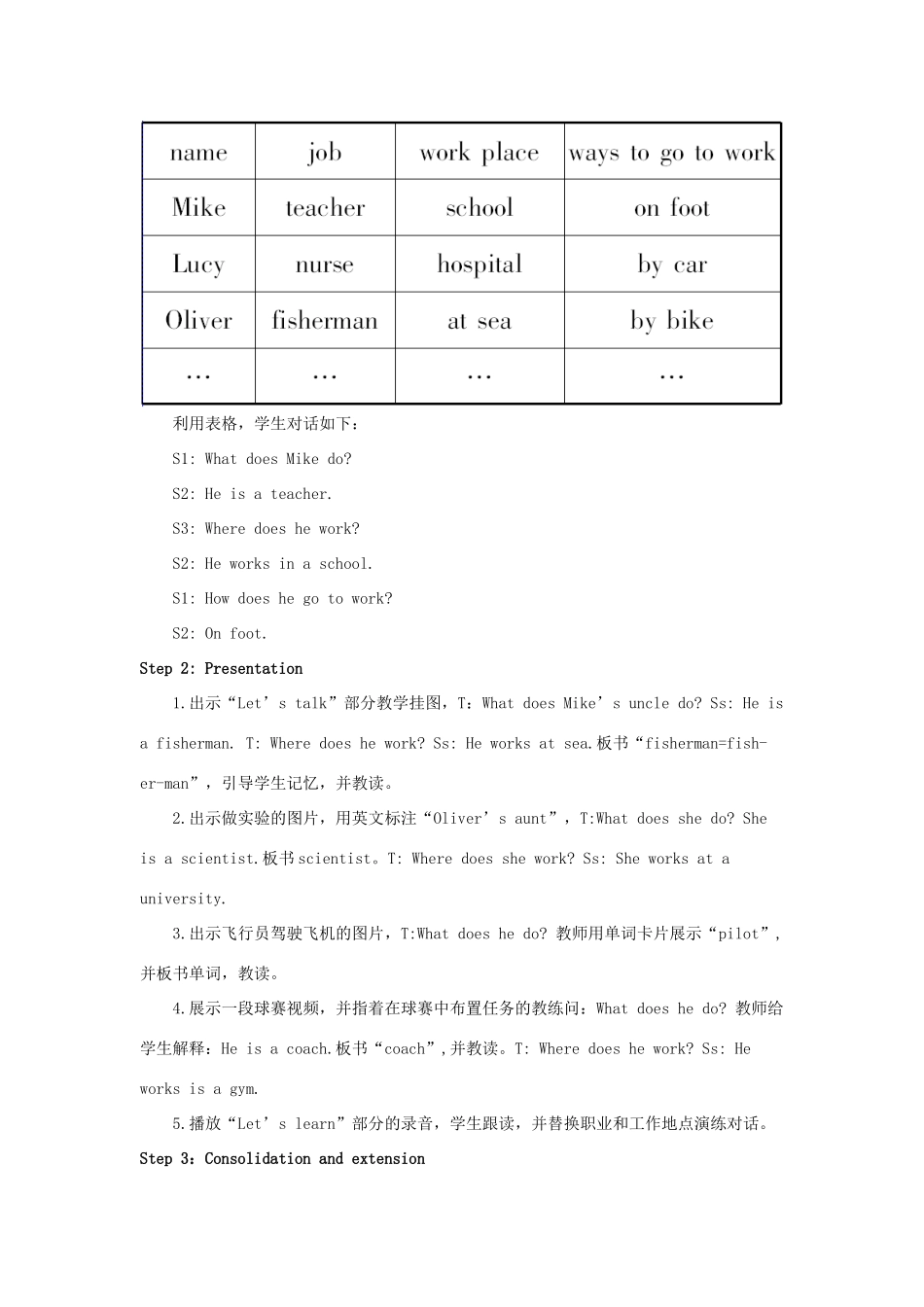 六年级英语上册 Unit 5 What does he do Part B 第二课时教案 人教PEP版-人教PEP小学六年级上册英语教案_第2页