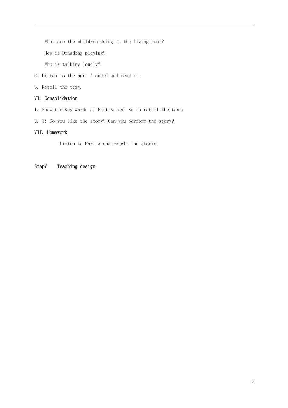 六年级英语上册 Unit 5 period 1教案 湘少版_第2页