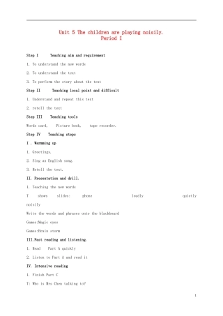 六年级英语上册 Unit 5 period 1教案 湘少版
