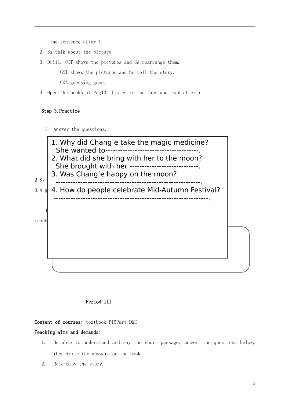 六年级英语上册 Unit 4教案 湘少版_第3页