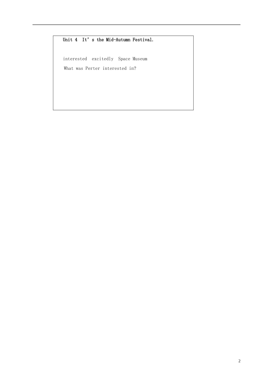 六年级英语上册 Unit 4 period 2教案 湘少版_第2页