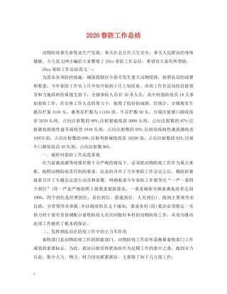2020春防工作总结 