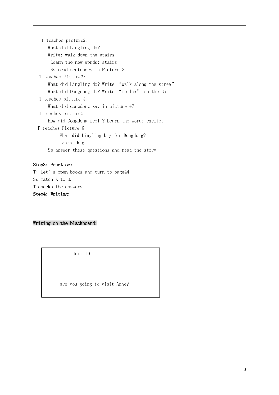 六年级英语上册 Unit 10（2）教案 湘少版_第3页