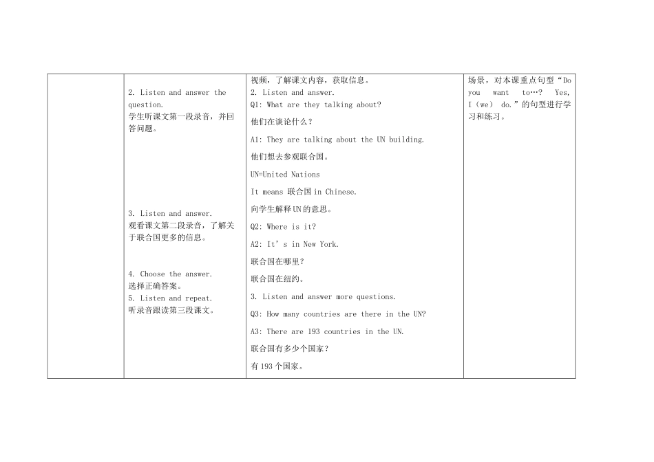 六年级英语上册 Module 9 Unit 1 Do you want to visit the UN building教案 外研版（三起）-外研版小学六年级上册英语教案_第2页